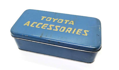 #ad TOYOTA ACCESSORIES CASE Metal Retro Empty Can Antique Vintage Tool Box Old Logo $82.00