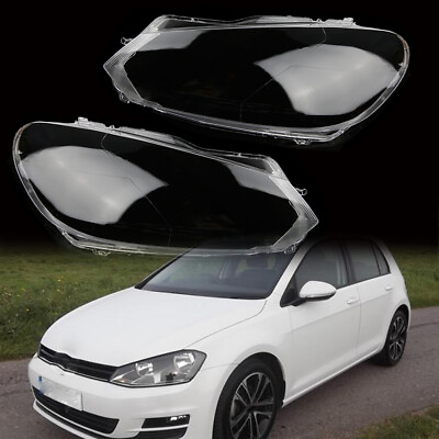 #ad For 2010 2013 VW Golf 6 MK6 GTI Pair Headlight Lens Clear Lenses Cover Plastic $53.19