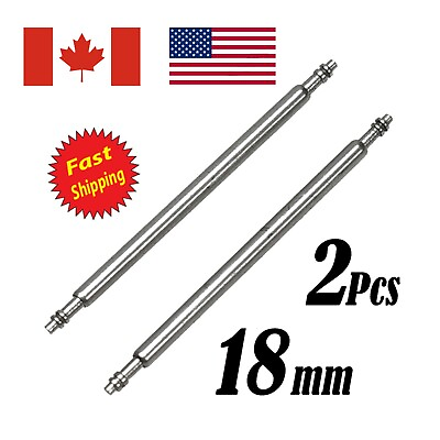 #ad #ad 2 Pcs 18mm Watch Band Link Pin Replacement Stainless Steel Double Flanged End. C $2.99