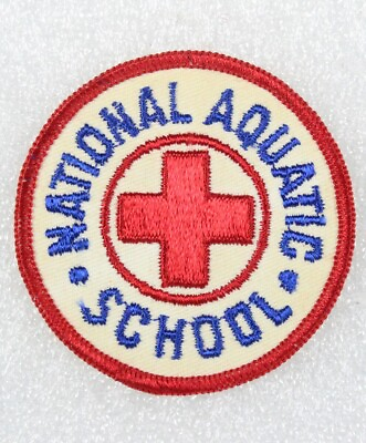 #ad Red Cross: National Aquatic School patch 2 3 4quot; round $9.95