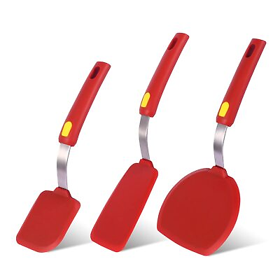 Kitchen Spatulas Silicone Turner Heat Resistant Melt Proof Spatula Set for No... $30.97