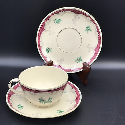 #ad Seltman Weiden Germany Hand Painted SLT403 Teacup And 2 Saucers $40.00