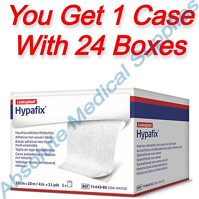 #ad *24 Packs* BSN Leukoplast Hypafix Adhesive Non Woven Fabric 4quot; x 11 Yards 4210 $229.99