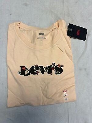 Levi#x27;s Womens Crew Neck T shirt Floral Logo size Medium $14.99