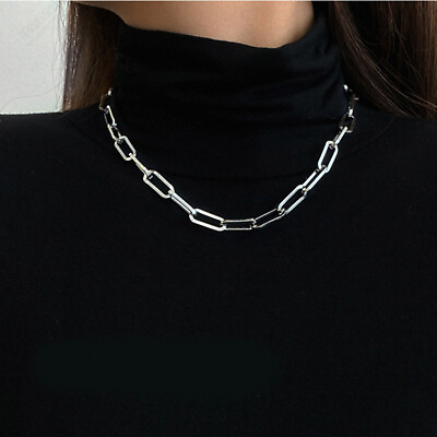 #ad Paper Clip Necklace Paperclip Chain Link Choker Bracelet 14 30quot; Stainless $9.02