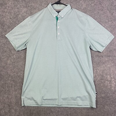 #ad Adidas Adi Pure Mens Medium Performance Stripe Mint Green Golf Polo $20.75