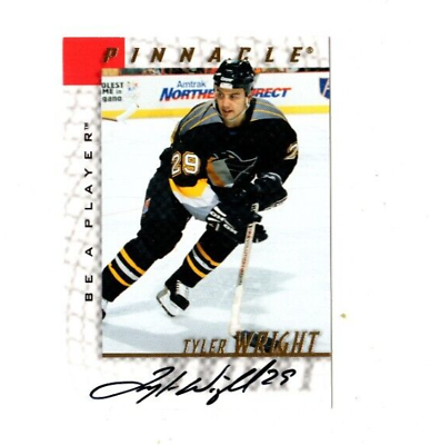 #ad 1997 98 Pinnacle Be A Player BAP Tyler Wright Autograph Card Pittsburgh Penguins $3.99