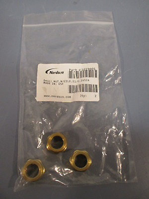 #ad Lot of 3 Nordson Retaining Nozzle Brass Part#1019005 $29.99