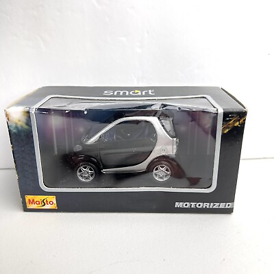#ad #ad Maisto Smart Car Motorized 1:33 scale die cast model Black Silver With Box $16.99