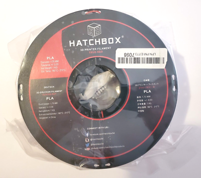 #ad HatchBox True Red ABS PLA 1.75mm 3D Printer Filament 1kg Per Spool $29.99