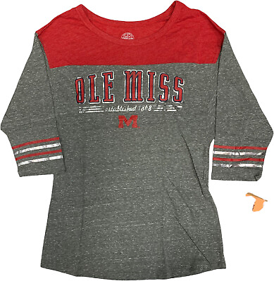 #ad Ole Rebels Women#x27;s T Shirt Three Quarter Sleeve Small 4 6 Gray $15.95