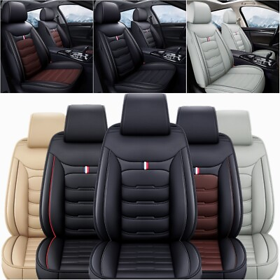 #ad For BMW Car Seat Covers 5 Seat Full Set Leather Front Rear Cushion Protectors $84.90