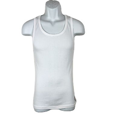 #ad Ben Sherman Tank Top Men Medium White Ribbed Sleeveless Shirt $7.50