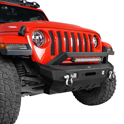 Front Bumper Fit Jeep Wrangler JL Gladiator JT 18 24 w Winch Plate Skid Plate $399.69