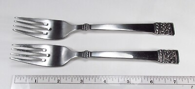 Pre Owned Lot 2 2002 2003 Oneida Brocade Pattern Stainless Salad Forks 7 1 8quot; #ad $17.95