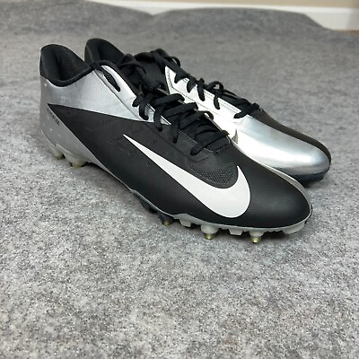 #ad Nike Mens Football Cleats 14 Black Silver Shoe Lacrosse Vapor Talon Elite Low A7 $59.98