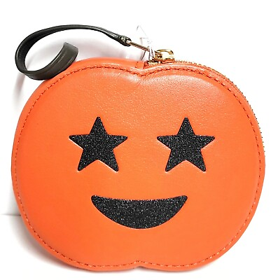 Coach Jack O Lantern Coin Case Gold Bright Ginger Multi Smooth Leather 4160 NWT $93.09