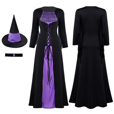 #ad Women#x27;s Adult Witch Costume Halloween Cosplay Fancy Dress Spellbound Wicked Suit $33.68