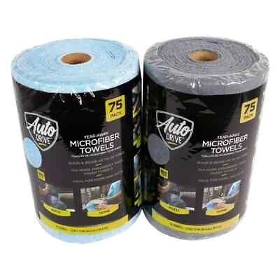 Auto Drive Tear Away Multi Purpose Microfiber Towels on a Roll Cleaning 75 Pack $16.97