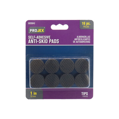 #ad Projex Rubber Self Adhesive Non Skid Pad Black Round 1 in. W 16 pk $6.97