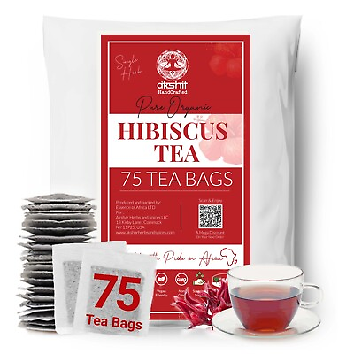 #ad 75 Organic Hibiscus Tea Bags 100% Pure Dried Hibiscus Flower Tea Te De Hibisco $16.99