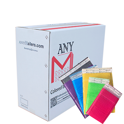#ad AirnDefense #0 6.5x10quot; Colored Poly Bubble Mailers Shipping Padded Envelopes $257.91