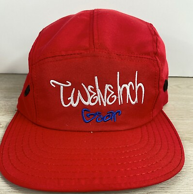 #ad Twelve Inch Gear Hat Adult Size Red Adjustable Hat Cap $5.40