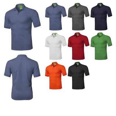 #ad Solid Cool Dri Fit Active Athletic Golf Short Sleeves Polo Shirt $14.00