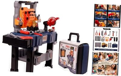 Kids Tool Bench Table with Realistic Kids Workbench and Accessories 65 Pcs $36.69
