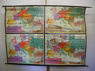 #ad School Wall Map Beautiful Old Europakarte 20.Jahrh 204x146c 1956 Vintage $184.15