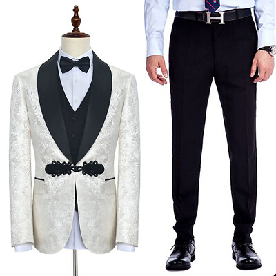 #ad Fashion White Men Suit Spring Coat Slim Jacket Trousers Party Wedding Custom $111.70