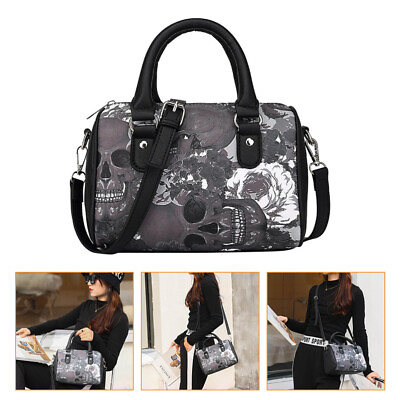 #ad Handbag Polyester Miss Skull PU Purse Adjustable Shoulder $32.78