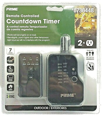 #ad Prime Remote Control Timer Outdoor 2 Plug Photocell 7 Settings Christmas Lights $24.99