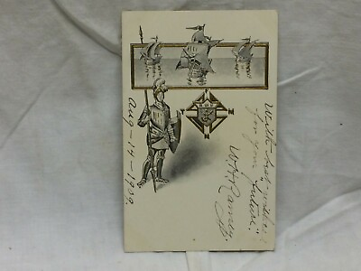 Vintage Embossed Postcard Knights of Columbus Ship Scene $19.03