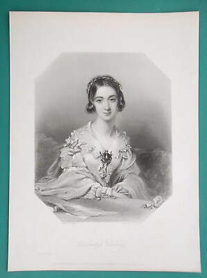 #ad VISCOUNTESS CANNING of Queen Victoria Royal Court SUPERB 1840 Antique Print $44.95