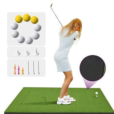 #ad 5×4ft Portable Golf Hitting Mat 31mm Artificial Turf Golf Practice Training Mats $89.99