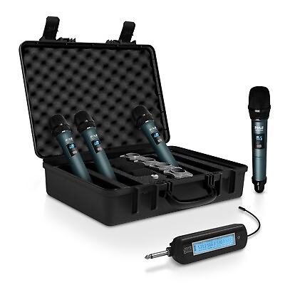 #ad Pyle Portable Universal Wireless Microphone System UHF Quad Channel w 4 Mic $129.99