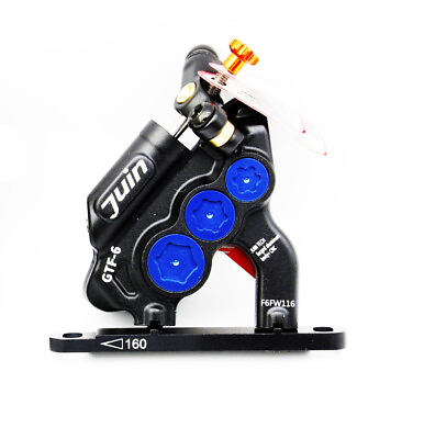 #ad Juin Tech GTF6 eBike CX Cycling 6 Piston Hydraulic Front Disc Brake Caliper Blk $248.98