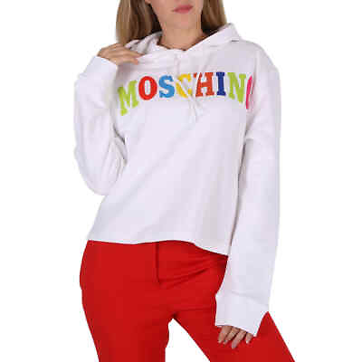 #ad Moschino Ladies Fantasy Print White Logo Cotton Cotton Sweatshirt $251.90
