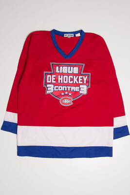 #ad Montreal Canadiens Ligue De Hockey 3 Contre Hockey Jersey $14.95