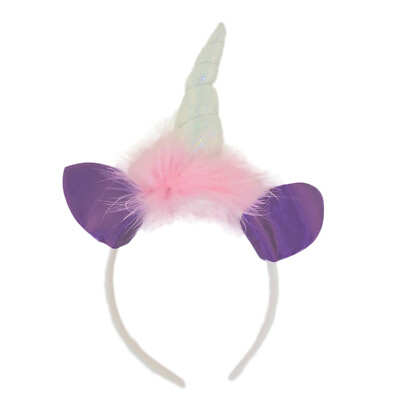 #ad Unicorn Headband Pink and Purple Child Play Dress Up Fluffy $8.49