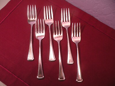 Set of 6 Oneida USA MAESTRO ST LEGER stainless salad forks 6 1 4 C #ad $21.89