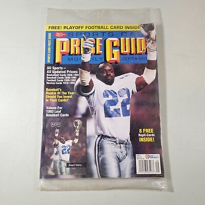 #ad Sports Cards Price Guide Magazine With Emmitt Smith Card September Sealed 1993 $11.96