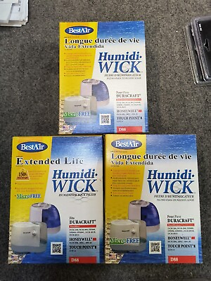 Lot Of 3 BestAir D88 Extended Life Humidifier Replacement Paper Wick Filter $19.99