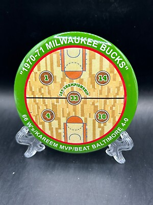 #ad Milwaukee Bucks SPORTS BADGE stand Collectable 1970 71 CHAMPIONS Lew Alcindor $12.00