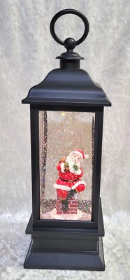 #ad Decorative Christmas LED Lantern Santa W Swirling Glitter 10.75quot; $24.99