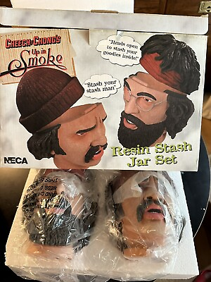 #ad Cheech and Chong Up in Smoke Resin Stash Jar Set NECA New in Box $499.00