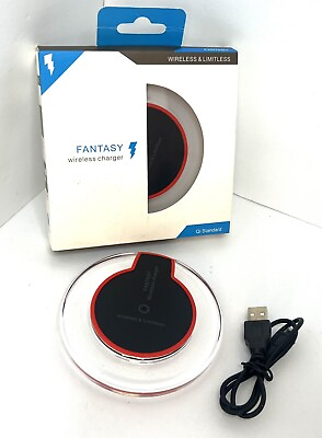 #ad Fantasy Wireless Charger Qi Standard The Enterprise Black And Red $5.99