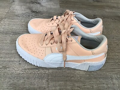#ad Puma Cali Leather Girls Peach White 370669 05 Shoes Youth Size 6 C Sneaker $12.74