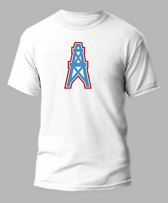 #ad Houston Oilers Vintage White 50 50 T Shirt Sizes S XL $14.99